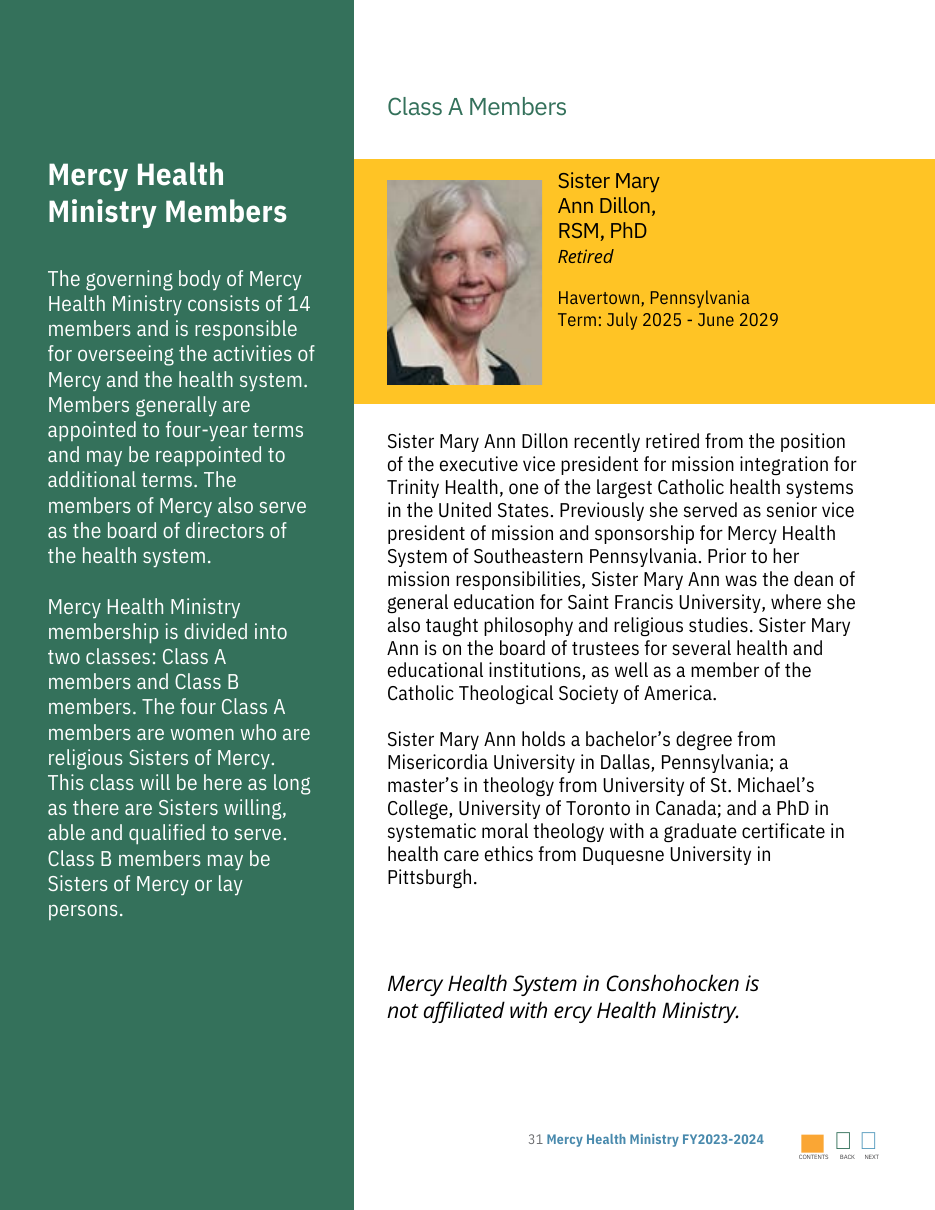 Preview of Mercy Report to Rome writing sample